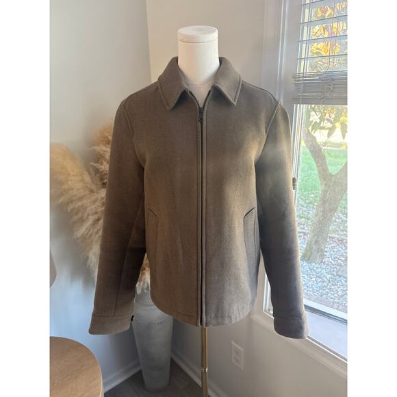 Uniqlo Single Collar Short Zip Jacket Unisex XS Minimalist Peacoat Bomber Coat - Picture 4 of 11